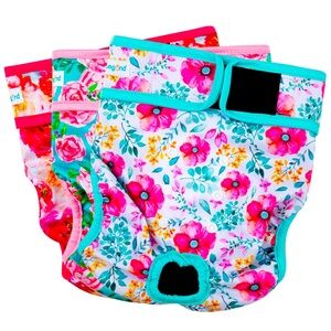 Paw Legend female dog diapers flower design set of 3 size Small